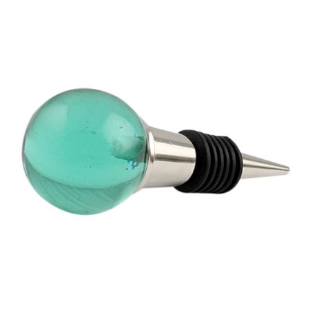 Green Round Glass Wine Stopper (Set Of Two piece)